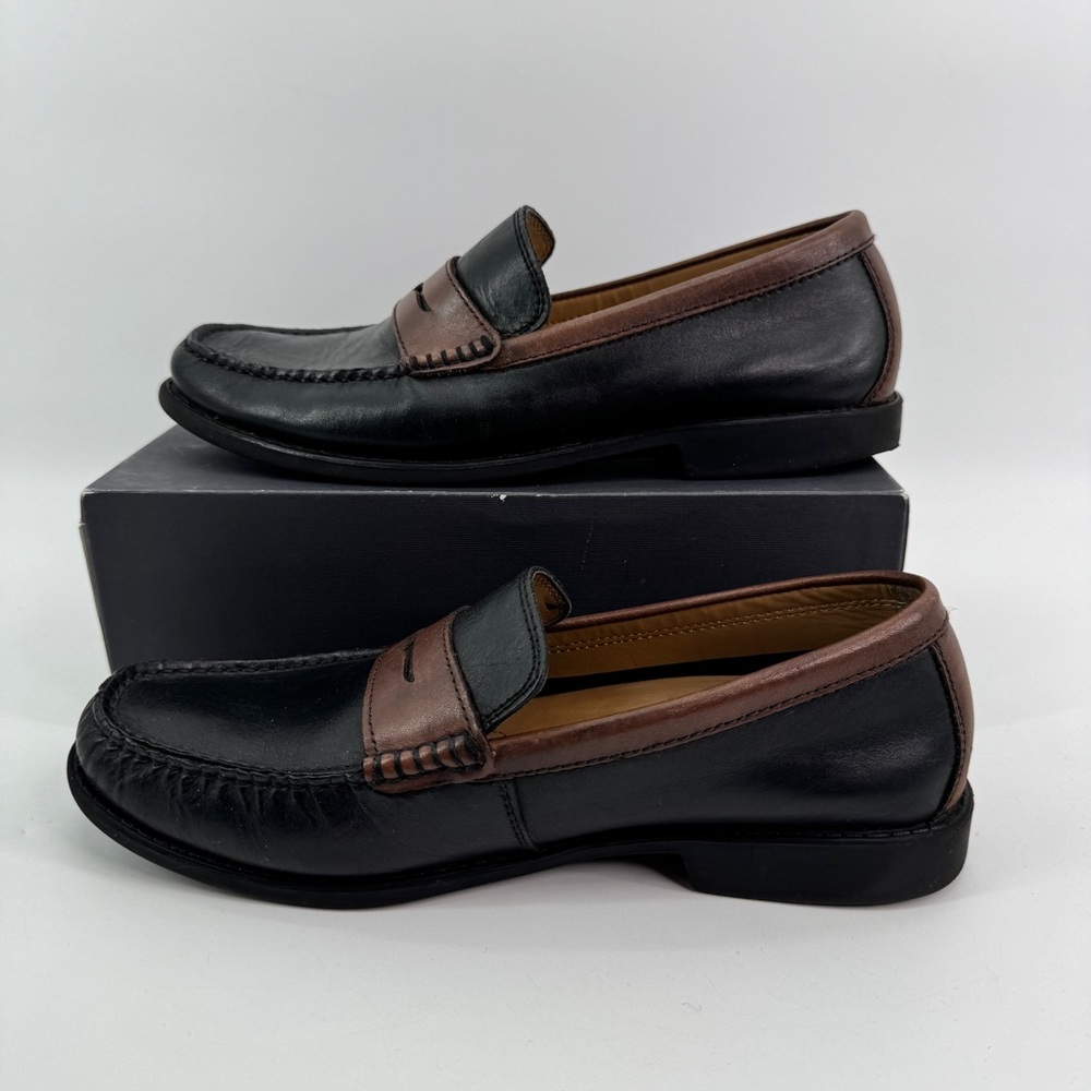 Giorgio Brutini Gel Tech Comfort Leather Loafers Black Brown Men 9 Shock Absorb - Picture 3 of 13